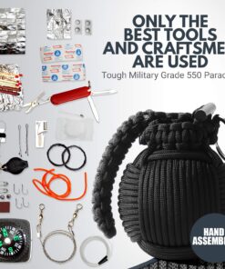 Holtzman’s Survival Kit Paracord Grenade The #1 Best 48 Tool Emergency kit Solid Black 11 81BmItjag8L
