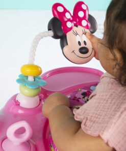 Bright Starts Disney Baby MINNIE MOUSE PeekABoo Baby Activity Center Jumper with 8 Toys, Lights & Sounds, 360-Degree Seat, 6-12 Months (Pink/Blue) 27 81BmgQD7BTL