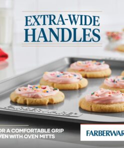 Farberware Bakeware Nonstick Cookie Baking Sheets, 3-Piece Set, Gray 18 81BmtabbigL