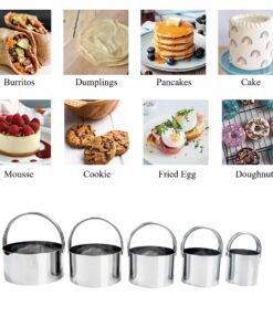 Uyauld Biscuit Cutter Set (5 Pieces/Set), Stainless Steel Round Cookies Cutter Mold with Handle, Professional Baking Dough Tools (Round) 11 81BnCE7KxL