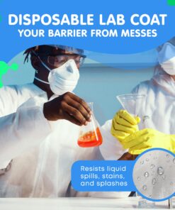 Makerspace Lab Disposable Lab Coats, White, Child Extra Small, 10 Pack 8 81Bnx2vkWoL 1