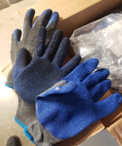 G & F Products - 3100L-DZ-Parent 12 Pairs Large Rubber Latex Double Coated Work Gloves for Construction, gardening gloves, heavy duty Cotton Blend Blue Large (Pack of 12) General Purpose 41 81BoA5lLsxL 1