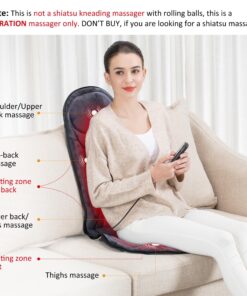 Snailax Vibration Massage Seat Cushion, Back Massager for Chair with Heat, 6 Vibrating Motors and 2 Heat Levels, Massage Chair Pad for Home Office use, Christmas Gifts for Men, Women 1 Count (Pack of 1) 23 81BoK37ViL