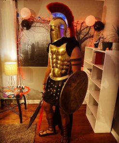 Alternative view of NauticalMart Armor Halloween Costume Wearable Muscle Armor with Corinthian Helmet Golden