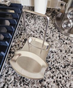 Yummy Sam Pot Lid Holder and Spoon Rest, Stainless Steel Utensils Lid Spoon Holder Ladle Rest Pot Lid Rack Shelf Stand Holder Multifunctional Storage Rack Stove Organizer (Silver) 29 81BtMPwkDiL