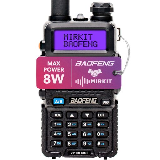 Mirkit Ham Radio Baofeng UV-5R MK4 8 Watt Max Power 2023 Two Way Radio VHF/UHF 144-148/420-450 mhz with 1800 mAh Baofeng Battery, Mirkit Software & Lanyard for Your Baofeng Radio Walkie Talkie 1 X