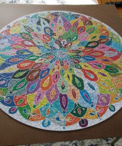 Bgraamiens Puzzle-Blooming Color-1000 Pieces Gradient Puzzle Color Challenge Blue Board Round Jigsaw Puzzles 52 81BuWjrTMXL