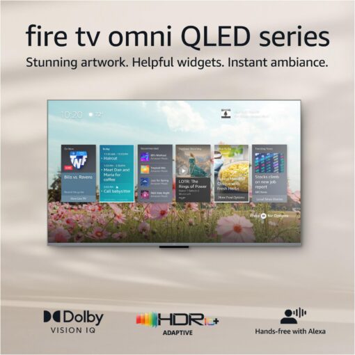 Amazon Fire TV 65" Omni QLED Series 4K UHD smart TV, Dolby Vision IQ, Fire TV Ambient Experience, local dimming, hands-free with Alexa 65-inch TV only