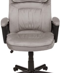 Amazon Basics Classic Office Desk Computer Chair - Adjustable, Swiveling, Ultra-Soft Microfiber, Lumbar Support, 28"D x 25"W x 43.5"H, Light Gray 19 81Bwghy1u4L