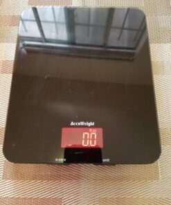 AccuWeight 201 Digital Multifunction Meat Food Scale with LCD Display for Baking Kitchen Cooking, 11lb Capacity by 0.1oz, Tempered Glass Black 49 81BwuDaNgDL