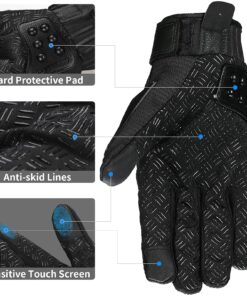 ILM Steel Knuckle Touchscreen Motorcycle BMX MX ATV MTB Motocross Dirt Bike Racing Downhill Tactical Gloves (L, Black) Model 10C Large 33 81By7Kt5i1S