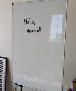 Lockways Magnetic Dry Erase Board, 36 x 24 Inch Magnetic Whiteboard White Board, 1 Dry Erase Markers, 2 Magnets for School, Home, Office Silver frame 36 x 24 Inch 35 81Bz9cUitWL