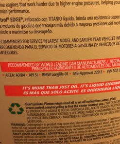 Castrol Edge Euro 5W-30 A3/B4 European Advanced Full Synthetic Motor Oil, 5 Quarts 5 Quart A3/B4 Advanced Full Synthetic 35 81C 2w9we4L
