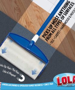 Lola Rola Sticky Mop Refills | Traps Dirt, Dust, and Hair | Pet Hair Remover & Cleaner | Giant Adhesive Roller | 30 Large Adhesive Floor & Carpet Cleaner Roller Mop Perforated Sheets | 1 Pack Mop Refill - Pack of 1 11 81C Z1k3fdL