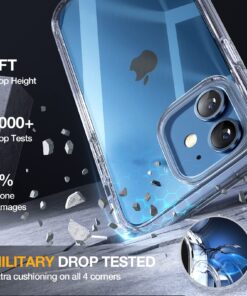 Miracase Glass Series for iPhone 12/12 Pro - Full-Body Rugged Protective Case with Built-in 9H Tempered Glass Screen Protector and Camera Lens Protector - Crystal Clear 11 81C0ISDVevL