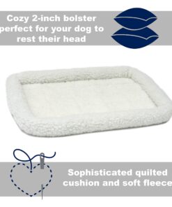 MidWest Homes for Pets Dog Bed 18L-Inch White Fleece Dog Bed or Cat Bed w/ Comfortable Bolster | Ideal for "Toy" Dog Breeds & Fits an 18-Inch Dog Crate | Easy Maintenance Machine Wash & Dry 23 81C1Syt5nhL 6