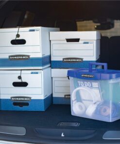 Bankers Box STOR/FILE Medium-Duty Storage Boxes, FastFold, String and Button, Letter, Case of 12 (00704) 12-Pack 15 81C1qJSD89L