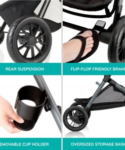 Evenflo Pivot Xpand Modular Travel System with LiteMax Infant Car Seat with Anti-Rebound Bar (Ayrshire Black) Ayrshire Black 20 81C2iVDVDeL