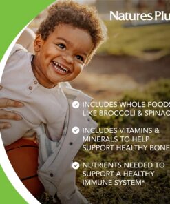 NaturesPlus Animal Parade Children's Chewable Multivitamin - Grape Flavor - 180 Animal-Shaped Tablets - Promotes Health & Well-Being - Vegetarian, Gluten Free - 90 Servings 180 Count (Pack of 1) 12 81C3OeGpAML