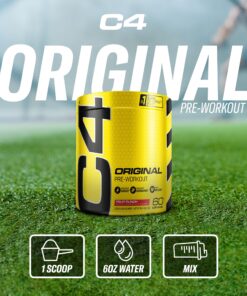 C4 Original Pre Workout Powder Fruit Punch - Vitamin C for Immune Support - Sugar Free Preworkout Energy for Men & Women - 150mg Caffeine + Beta Alanine + Creatine - 60 Servings 60 servings (Pack of 1) 25 81C4kH yUL
