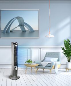 Lasko Oscillating Tower Fan, Remote Control, Timer, 3 Quiet Speeds, for Bedroom, Living Room and Office, 42", Silver, T42951 Silver T42951 37 81C5 QoPxTL
