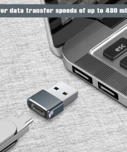 Basesailor USB to USB C Adapter 2Pack,USB C Female to A Male OTG Charger Type C Converter for Apple Watch Ultra iWatch 7 8 9,iPhone 15 14 13 12 Plus Pro Max,AirPods,iPad Air,CarPlay,Samsung Galaxy S23 2 Pack Gray 20 81C52677pVL