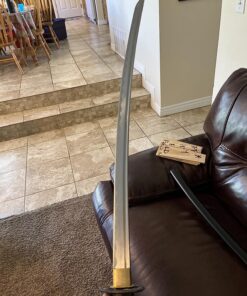 Vulcan Gear Traditional Japanese Handmade Sharp Katana Samurai Sword with Scabbard and Sword Stand Dragon Tsuba 44 81C5W4UKkxL