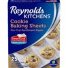 Reynolds Kitchens Cookie Baking Sheets, Pre-Cut Parchment Paper,25 Count (Pack of 4), 100 Total Sheets Pack of 4 21 81C5X8PJacL