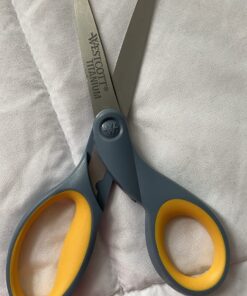 Westcott 13901 8-Inch Titanium Scissors For Office and Home, Yellow/Gray, 2 Pack 47 81C5s9H5PL