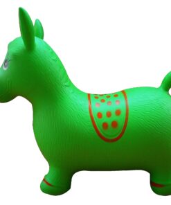 AppleRound Horse Bouncer with Hand Pump, Inflatable Space Hopper, Ride-on Bouncy Animal (Green) Green 20 81C6E5LjU2L