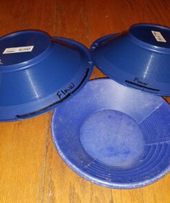 SE 14 Inch Gold Panning Pan - Dual Riffles for Easier Mining and Prospecting, Blue 14" 17 81C6S2XPhDL