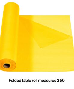 Alternative view of Creative Converting Touch of Color 250' Folded Plastic Banquet Roll, School Bus Yellow , 40" x 250' - Bright Yellow