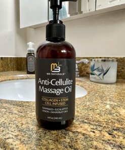 Anti Cellulite Massage Oil Infused with Collagen & Stem Cell Instant Toning Firming of Cellulite & Scar Remover for Thighs & Body Relaxing Sore Muscle Massage Therapy Cream by M3 Naturals 8 Fl Oz (Pack of 1) 40 81C7JH MlrL