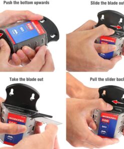 WORKPRO Utility Knife Blades, SK5 Steel, 100-Pack with Dispenser 100 Pack 20 81C8U6euOL