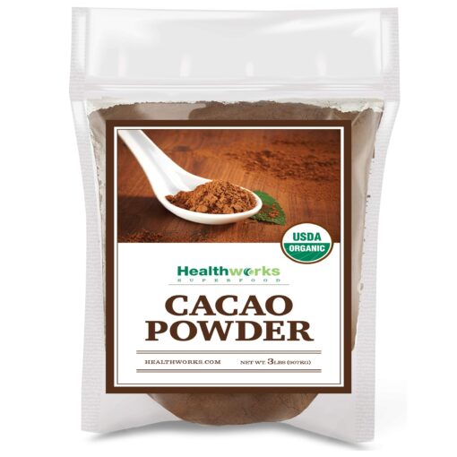 Healthworks Cacao Powder (48 Ounces / 3 Pounds) | Cocoa Chocolate Substitute | Certified Organic | Sugar-Free, Keto, Vegan & Non-GMO | Peruvian Bean/Nut Origin | Antioxidant Superfood 3 Pound (Pack of 1)