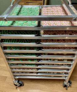 New Star Foodservice 36510 Commercial-Grade Aluminum 10-Tier Sheet Pan/Bun Pan Rack, 26" L x 20" W x 38" H with Brake Wheels 26 x 20 x 38 34 81C8ljaK SL