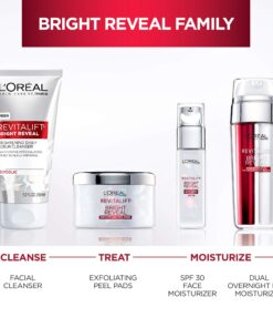 L'Oréal Paris Revitalift Bright Reveal Anti-Aging Exfoliating Peel Pads with Glycolic Acid, Reduce Wrinkles & Brighten Skin, 30 Count (Pack of 1) 29 81CBFGfUKAL