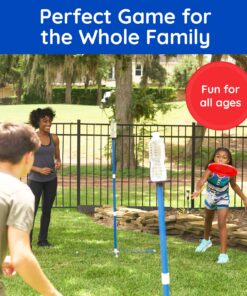 Giggle N Go Yard Games for Adults and Kids - Outdoor Polish Horseshoes Game Set for Backyard and Lawn with Frisbee, Bottle Stands, Poles and Storage Bag 19 81CBKKW691L
