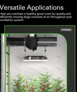 VIVOSUN Ventilation Kit 4 Inch 203 CFM Inline Duct Fan with 4"x 14" Carbon Filter Odor Control System with Australia Virgin Charcoal for Grow Tent Ventilation Z4 w/ carbon filter 29 81CDujM85L