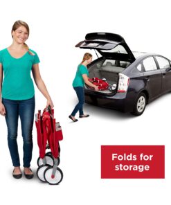 Radio Flyer 3-In-1 EZ Folding, Outdoor Collapsible Wagon for Kids & Cargo, Red Folding Wagon Canopy 47 81CEwekvh1L
