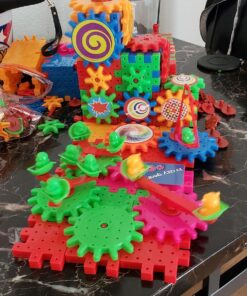 Krazy Gears Gear Building Toy Set - Interlocking Learning Blocks - Motorized Spinning Gears - 81 Piece Playground Edition 16 81CFHL aFNL