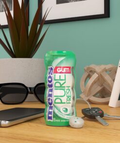 Mentos Pure Fresh Sugar-Free Chewing Gum with Xylitol, Spearmint, 15 Piece Bottle (Bulk Pack of 10) Pocket Bottle 15 Count (Pack of 10) 9 81CH YfFnAL