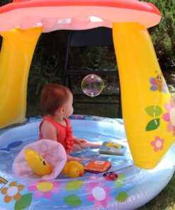 INTEX 57114EP Mushroom Baby Pool: Built-In Mushroom Shade – Soft Inflatable Floor – Durable Vinyl – Ages 1-3 – 40" x 35" 24 81CJRNU5yOL