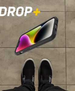 OtterBox iPhone 14 & iPhone 13 Otter + Pop Symmetry Series Case - BLACK, integrated PopSockets PopGrip, slim, pocket-friendly, raised edges protect camera & screen 10 81CKBDYjaBL