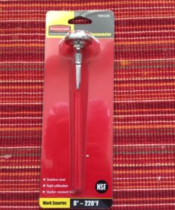 Rubbermaid Commercial Products Instant Read Thermometer, Red, Pocket Size for Meat/Food Cooking and Grilling/Oven 10 81CKvs8DATL