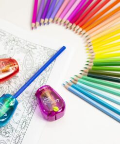 Bostitch Office Twist-n-Sharp Pencil Sharpener, for Kids & Colored Pencils, Assorted Colors (PS1-ADJ) 42 81CLYGJbpDL