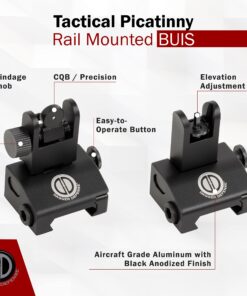 -Combat Vet Owned Company- Dagger Defense Tactical flip up BUIS Picatinny Rail Mounted Backup Iron Sights. Black 33 81CNOUHwJ4L