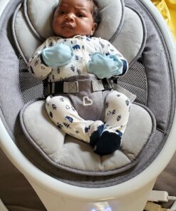 Munchkin® Bluetooth Enabled Lightweight Baby Swing with Natural Sway in 5 Ranges of Motion, Includes Remote Control, White Swing, Grey 28 81CNX0IEuYL