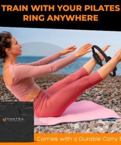 Pilates Ring Circle, Fitness Ring Magic Circle Pilates Ring 13 Inch, Inner Thigh Exercise Equipment for Women, Thigh Master Pilates Equipment for Home Workout, Pelvic Floor Muscle Trainer Power Kit Black (For Heights 5'0" - 5'9") 25 81CNj2OvlL