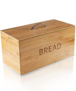 Francois et Mimi Pure Bamboo Oversized Large Capacity Bread Box, Bread Bin, Food Storage Bin (Retro) Retro 6 81CNz0Qix3L